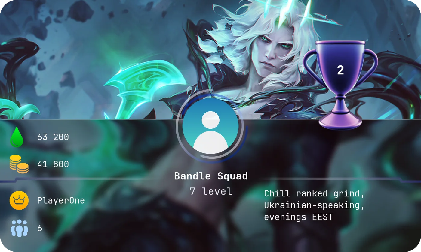 Sample guild card